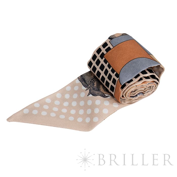 HERMES エルメス ツイリー カヴァリエ・アン・フォルム ベージュ / グレー / テラコッタ 24