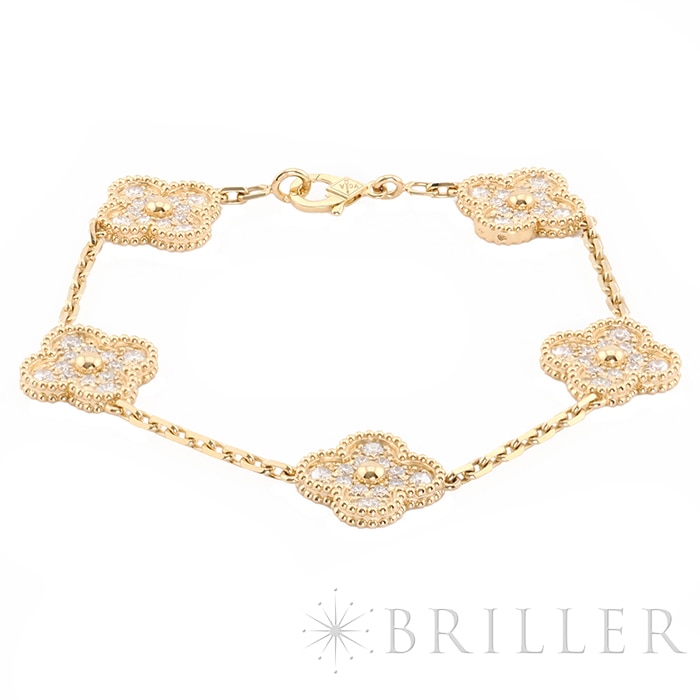 Van Cleef & Arpels ヴァン クリーフ&アーペル アルハンブラ ヴィンテージ アルハンブラ ブレスレット 5モチーフ イエローゴールド ダイヤモンド VCARA41400 メイン