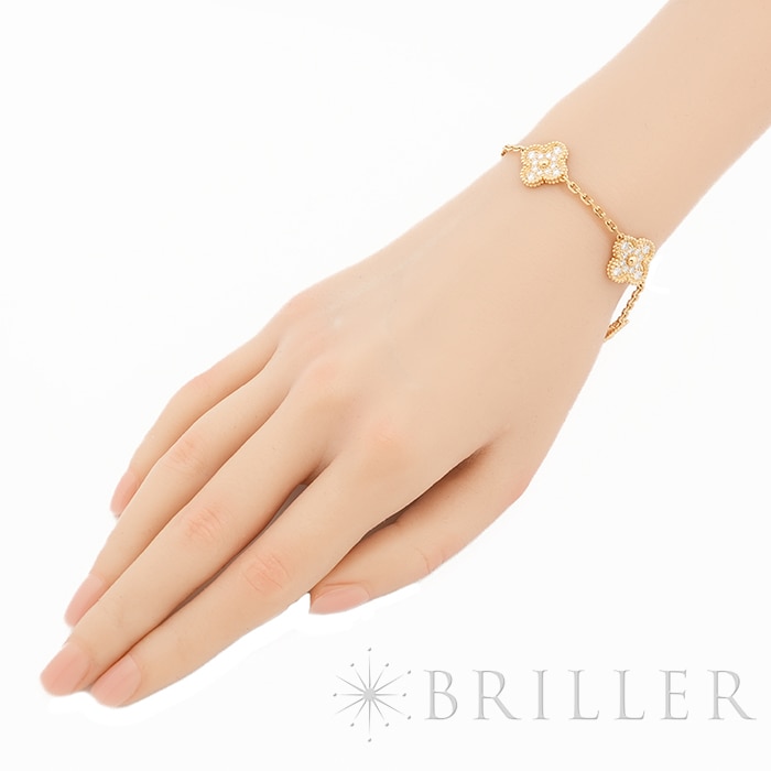 Van Cleef & Arpels ヴァン クリーフ&アーペル アルハンブラ ヴィンテージ アルハンブラ ブレスレット 5モチーフ イエローゴールド ダイヤモンド VCARA41400 13