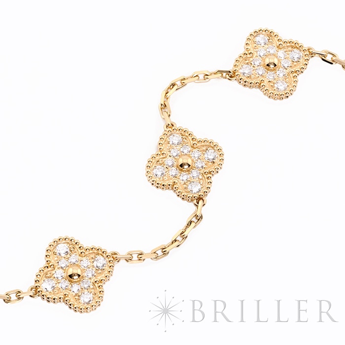 Van Cleef & Arpels ヴァン クリーフ&アーペル アルハンブラ ヴィンテージ アルハンブラ ブレスレット 5モチーフ イエローゴールド ダイヤモンド VCARA41400 5