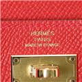 HERMES エルメス ケリー ケリーポケット エプソン ルージュカザック ゴールド金具 13