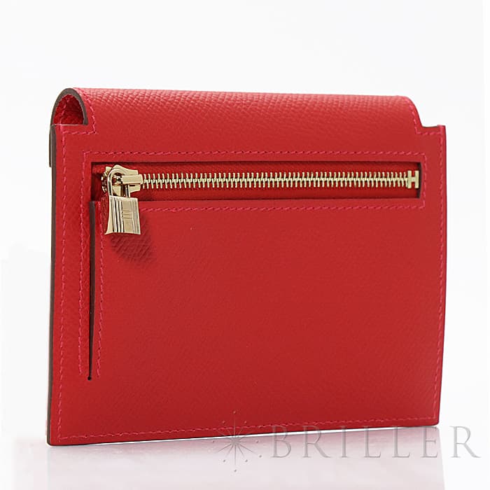 HERMES エルメス ケリー ケリーポケット エプソン ルージュカザック ゴールド金具 14