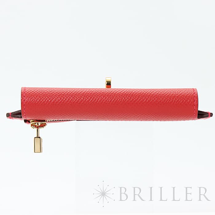 HERMES エルメス ケリー ケリーポケット エプソン ルージュカザック ゴールド金具 17