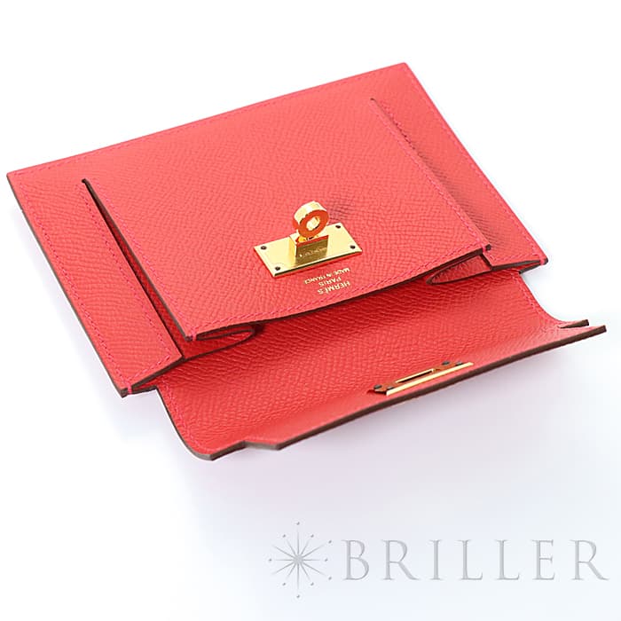HERMES エルメス ケリー ケリーポケット エプソン ルージュカザック ゴールド金具 19