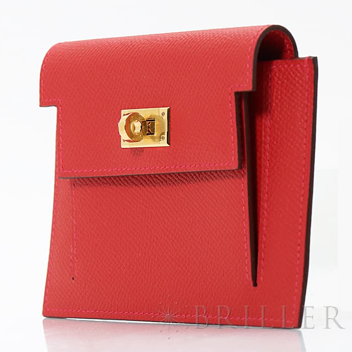 HERMES エルメス ケリー ケリーポケット エプソン ルージュカザック ゴールド金具 28