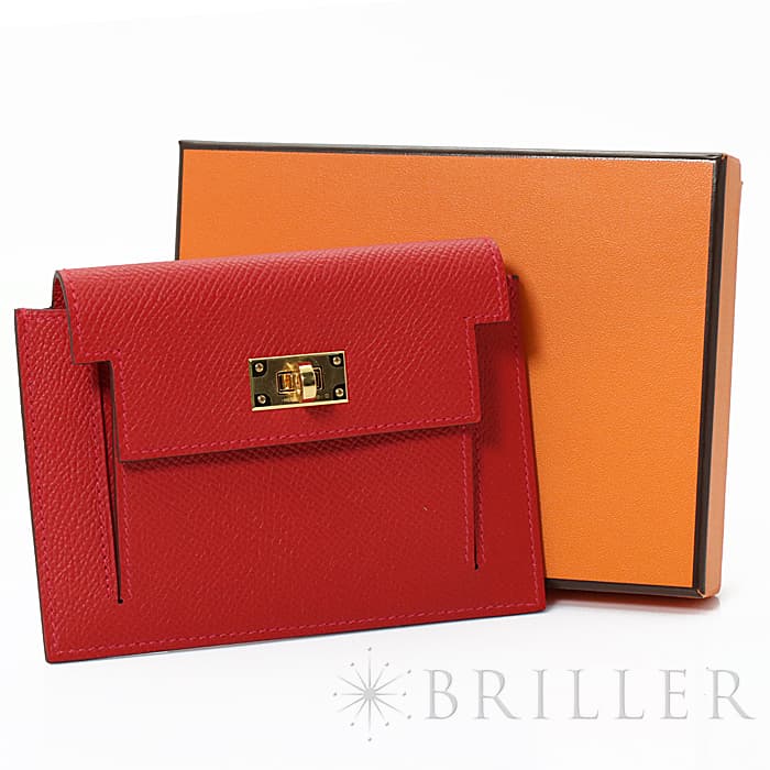 HERMES エルメス ケリー ケリーポケット エプソン ルージュカザック ゴールド金具 29