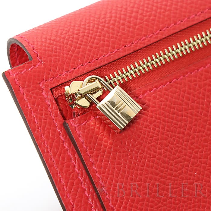 HERMES エルメス ケリー ケリーポケット エプソン ルージュカザック ゴールド金具 5