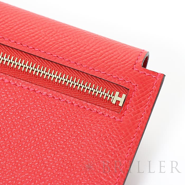 HERMES エルメス ケリー ケリーポケット エプソン ルージュカザック ゴールド金具 6