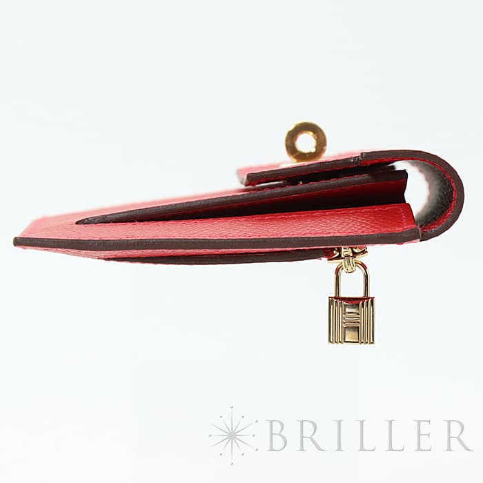 HERMES エルメス ケリー ケリーポケット エプソン ルージュカザック ゴールド金具 8