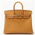 HERMES エルメス バーキン 25 オーストリッチ ゴールド ゴールド金具 メイン
