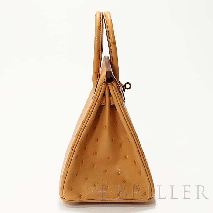 HERMES エルメス バーキン 25 オーストリッチ ゴールド ゴールド金具 12