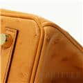 HERMES エルメス バーキン 25 オーストリッチ ゴールド ゴールド金具 13
