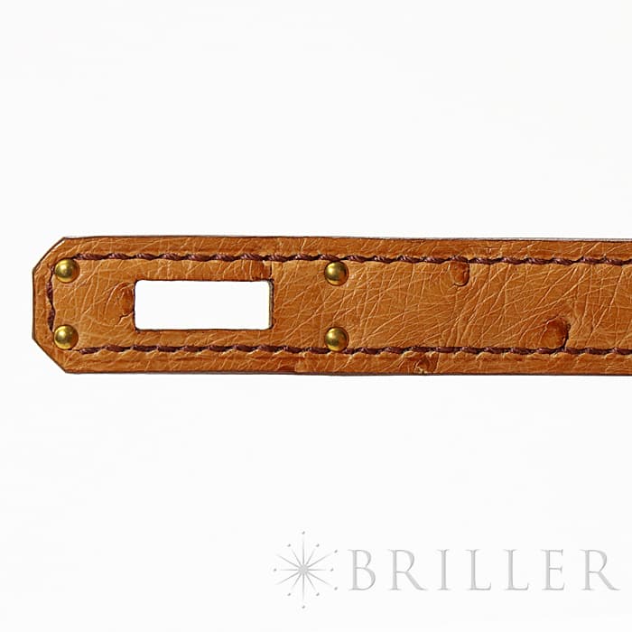 HERMES エルメス バーキン 25 オーストリッチ ゴールド ゴールド金具 17