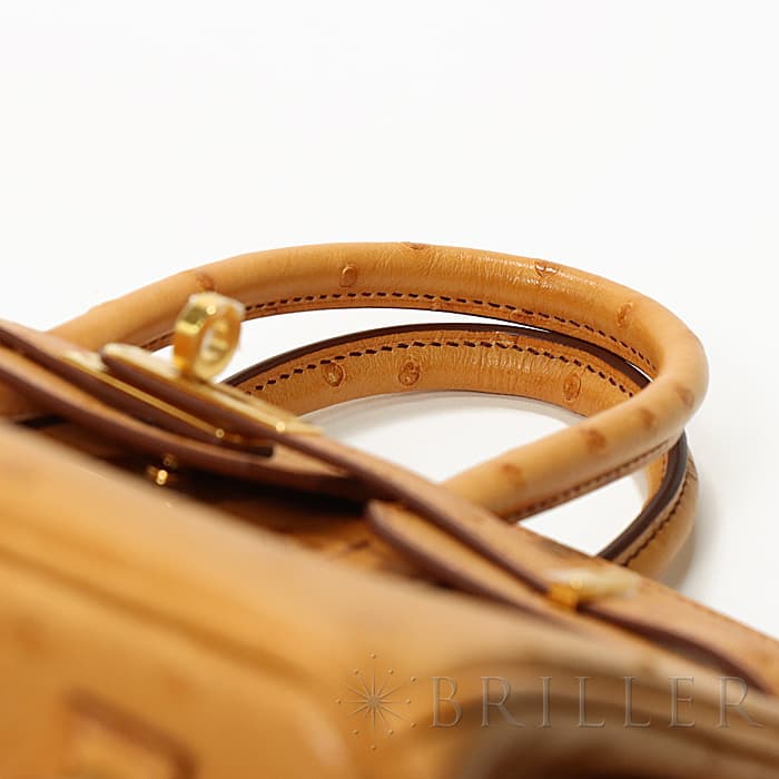 HERMES エルメス バーキン 25 オーストリッチ ゴールド ゴールド金具 6