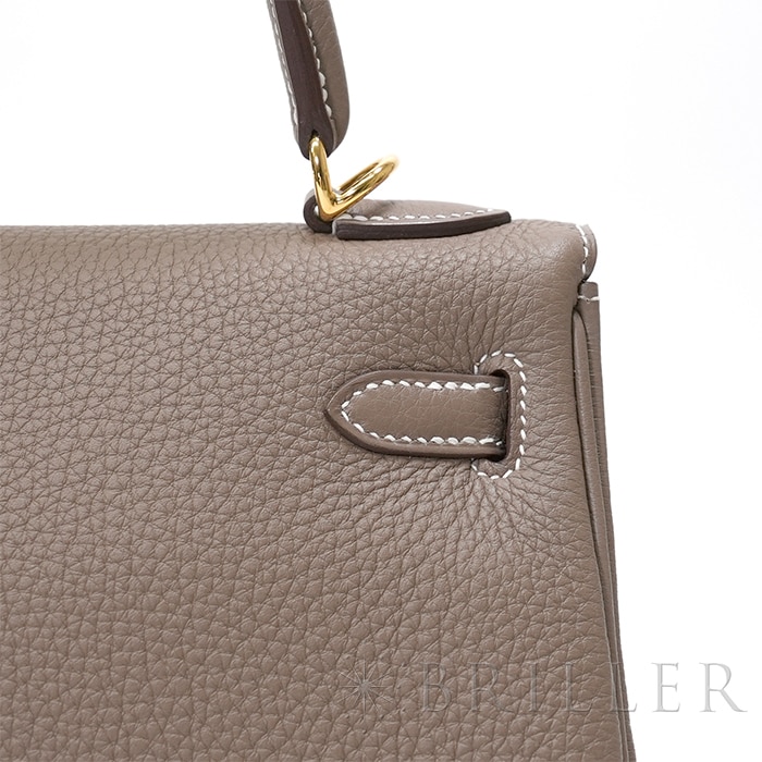 HERMES エルメス ケリー 25 内縫い トゴ エトゥープ ゴールド金具 9