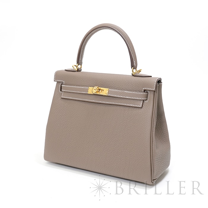 HERMES エルメス ケリー 25 内縫い トゴ エトゥープ ゴールド金具 12