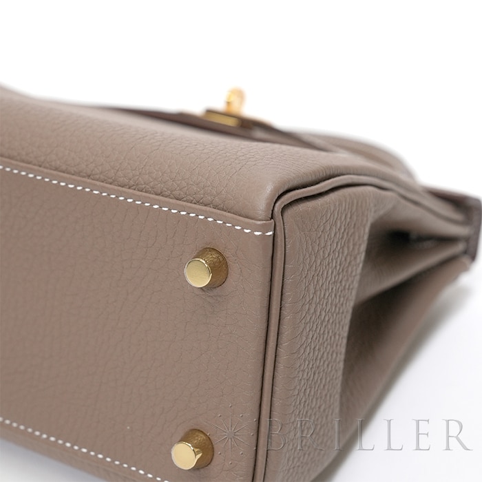 HERMES エルメス ケリー 25 内縫い トゴ エトゥープ ゴールド金具 16