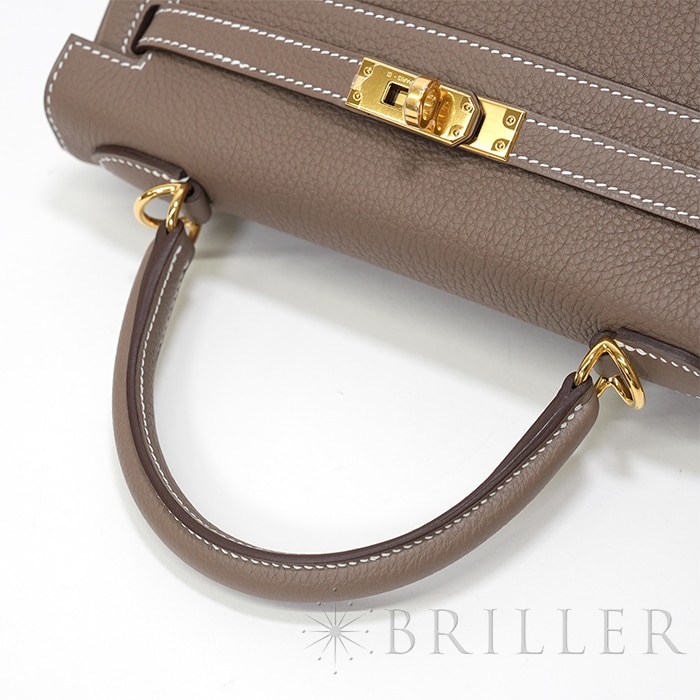 HERMES エルメス ケリー 25 内縫い トゴ エトゥープ ゴールド金具 21