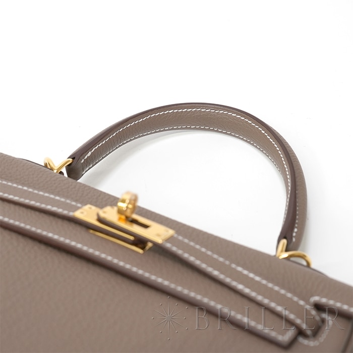 HERMES エルメス ケリー 25 内縫い トゴ エトゥープ ゴールド金具 22