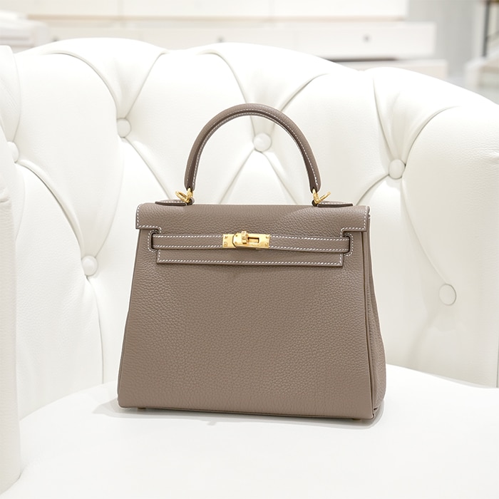 HERMES エルメス ケリー 25 内縫い トゴ エトゥープ ゴールド金具 2