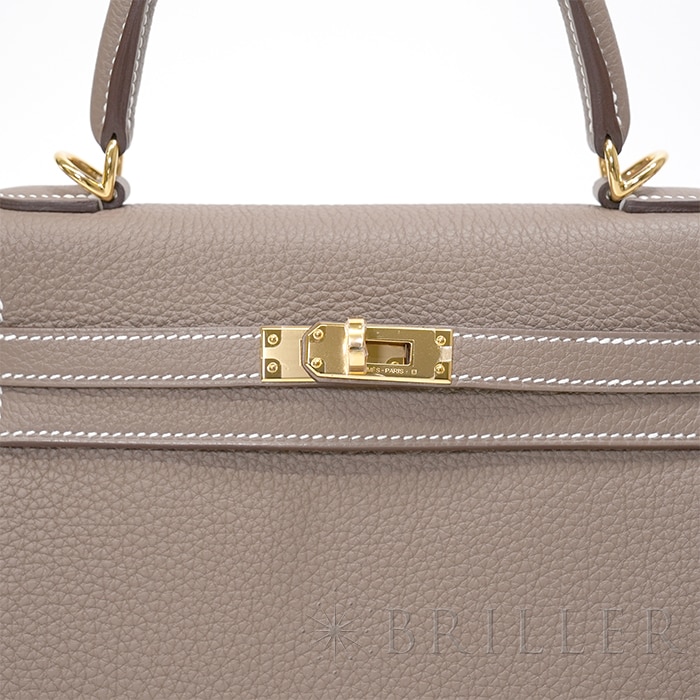 HERMES エルメス ケリー 25 内縫い トゴ エトゥープ ゴールド金具 3