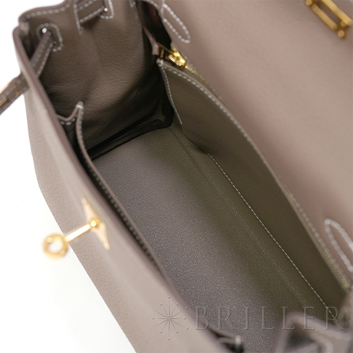 HERMES エルメス ケリー 25 内縫い トゴ エトゥープ ゴールド金具 4