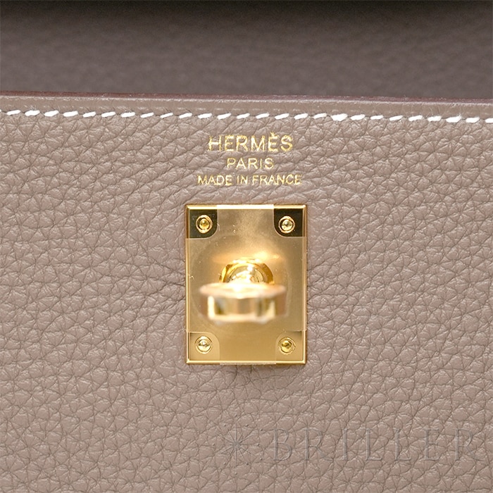 HERMES エルメス ケリー 25 内縫い トゴ エトゥープ ゴールド金具 5
