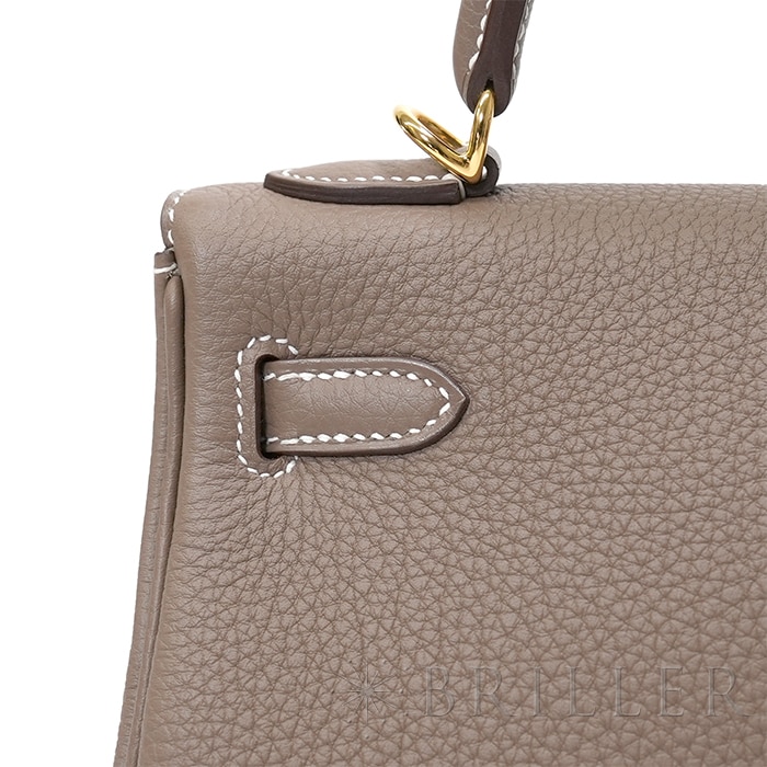 HERMES エルメス ケリー 25 内縫い トゴ エトゥープ ゴールド金具 8