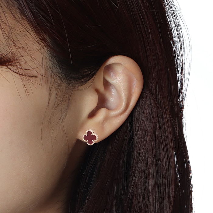 Van Cleef & Arpels ヴァン クリーフ&アーペル アルハンブラ スウィート アルハンブラ ピアス ピンクゴールド カーネリアン VCARN6BO00 13