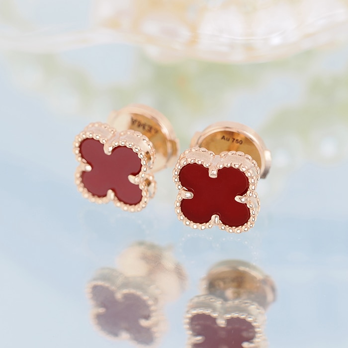 Van Cleef & Arpels ヴァン クリーフ&アーペル アルハンブラ スウィート アルハンブラ ピアス ピンクゴールド カーネリアン VCARN6BO00 2