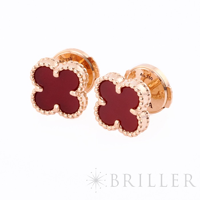 Van Cleef & Arpels ヴァン クリーフ&アーペル アルハンブラ スウィート アルハンブラ ピアス ピンクゴールド カーネリアン VCARN6BO00 6