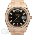 ROLEX ロレックス デイデイトII 218235BG ブラック 2Bルビー ８Bダイヤ