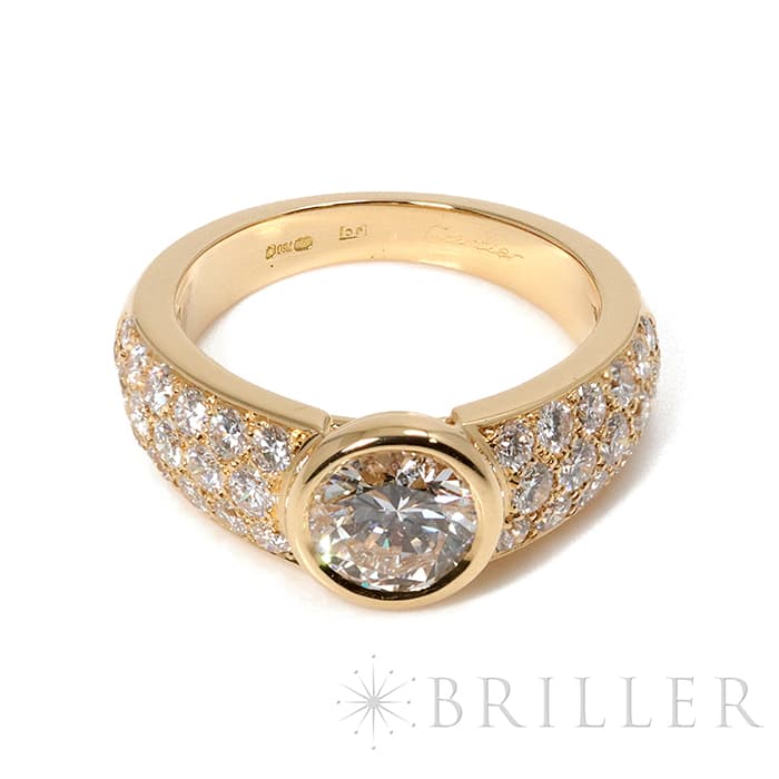 Cartier ダイヤモンド ゴールドリング CARTIER カルティエ アニバーサリー 1P ダイヤモンド #49 リング