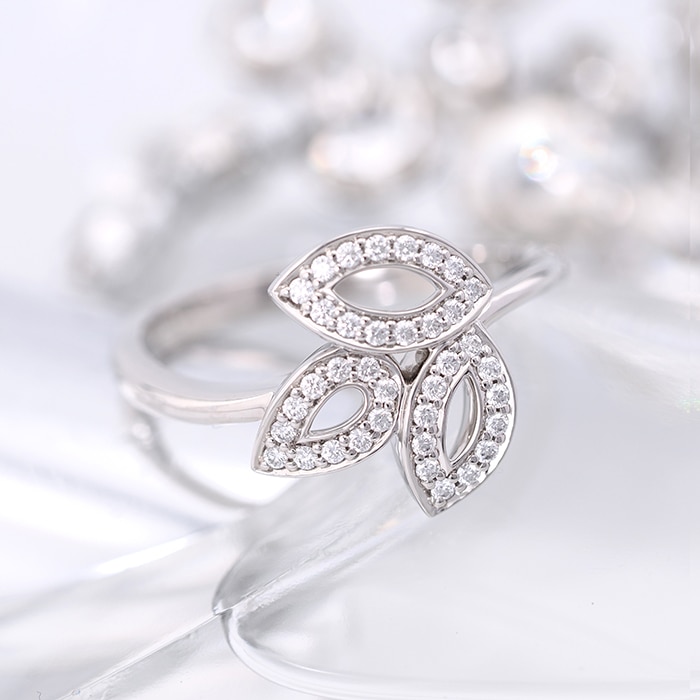 HARRY WINSTON ハリー・ウィンストン リリークラスター ミニ リング ダイヤモンド プラチナ 14号 FRDPSM1MLC 2
