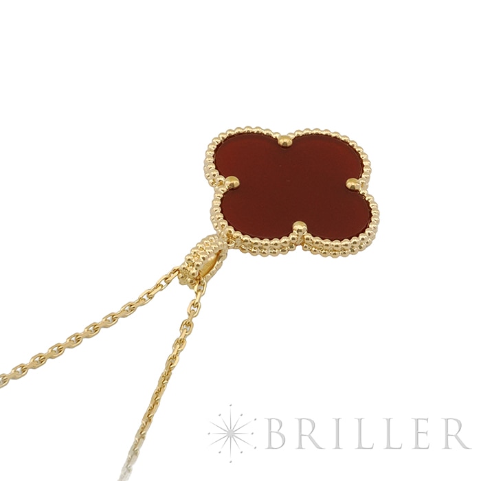 Van Cleef & Arpels ヴァン クリーフ&アーペル アルハンブラ マジックアルハンブラ ロングネックレス 1モチーフ カーネリアン イエローゴールド VCARO49N00 9