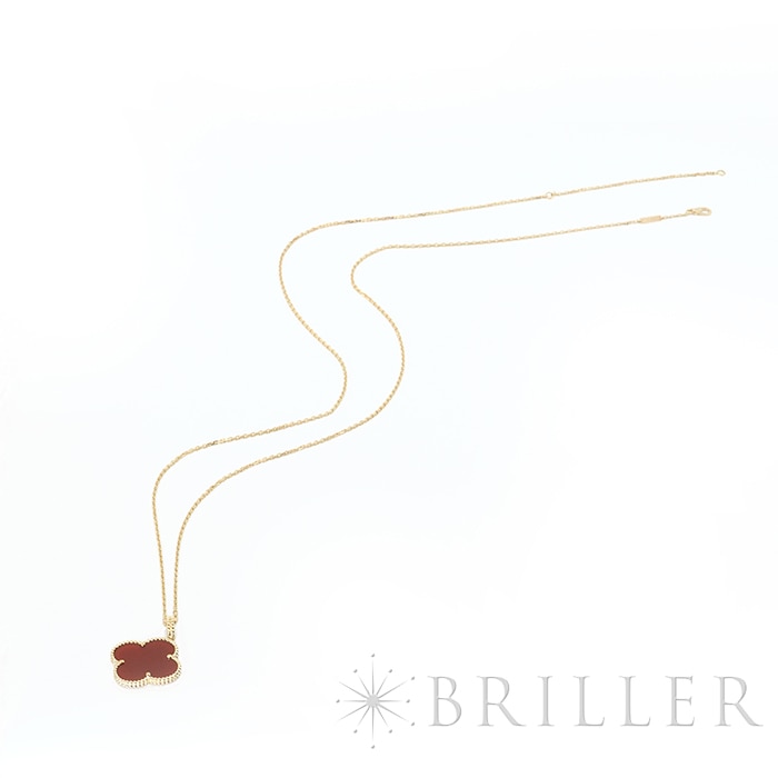 Van Cleef & Arpels ヴァン クリーフ&アーペル アルハンブラ マジックアルハンブラ ロングネックレス 1モチーフ カーネリアン イエローゴールド VCARO49N00 12