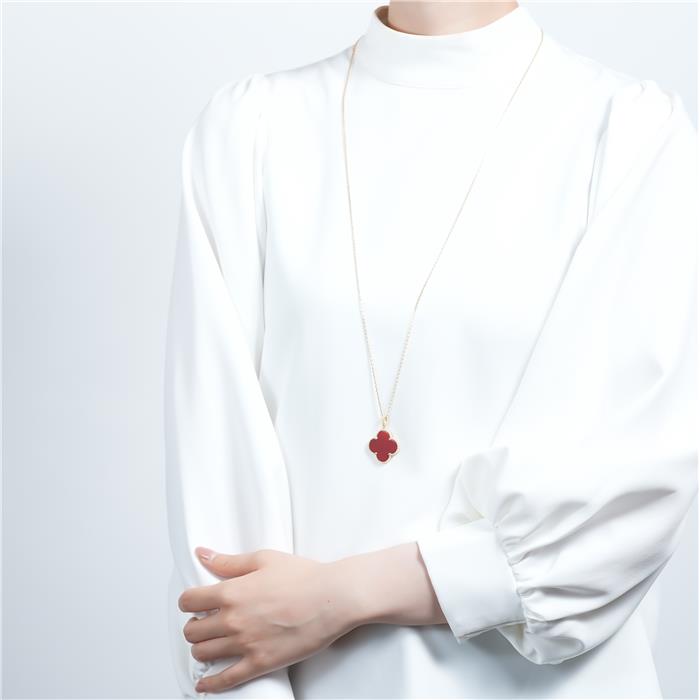 Van Cleef & Arpels ヴァン クリーフ&アーペル アルハンブラ マジックアルハンブラ ロングネックレス 1モチーフ カーネリアン イエローゴールド VCARO49N00 13