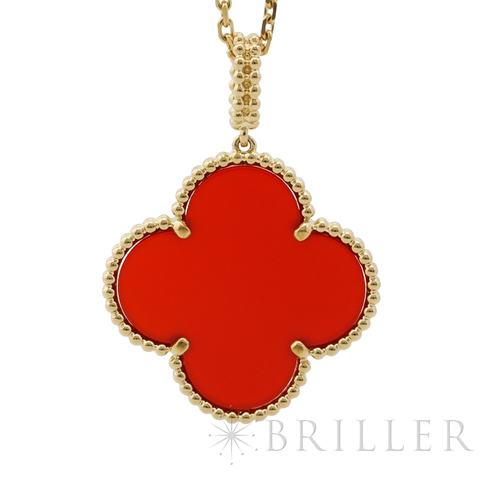 Van Cleef & Arpels ヴァン クリーフ&アーペル アルハンブラ マジックアルハンブラ ロングネックレス 1モチーフ カーネリアン イエローゴールド VCARO49N00 3