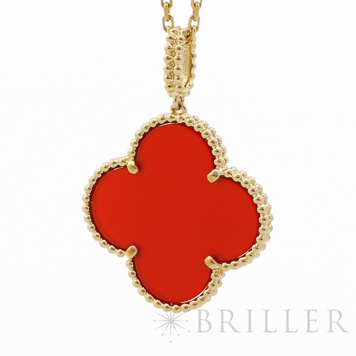 Van Cleef & Arpels ヴァン クリーフ&アーペル アルハンブラ マジックアルハンブラ ロングネックレス 1モチーフ カーネリアン イエローゴールド VCARO49N00 4