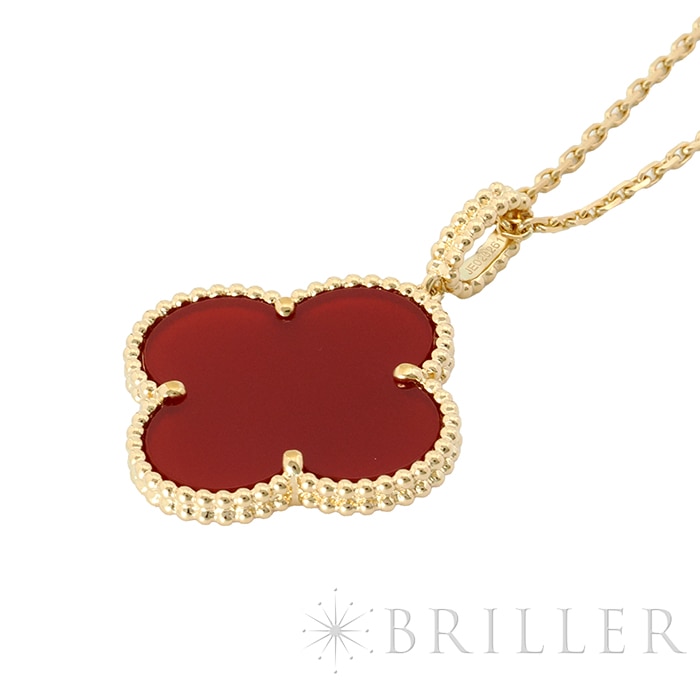 Van Cleef & Arpels ヴァン クリーフ&アーペル アルハンブラ マジックアルハンブラ ロングネックレス 1モチーフ カーネリアン イエローゴールド VCARO49N00 5