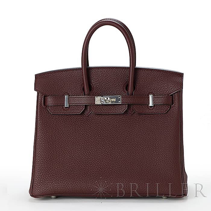 HERMES エルメス バーキン 25 トゴ ボルドー シルバー金具 メイン