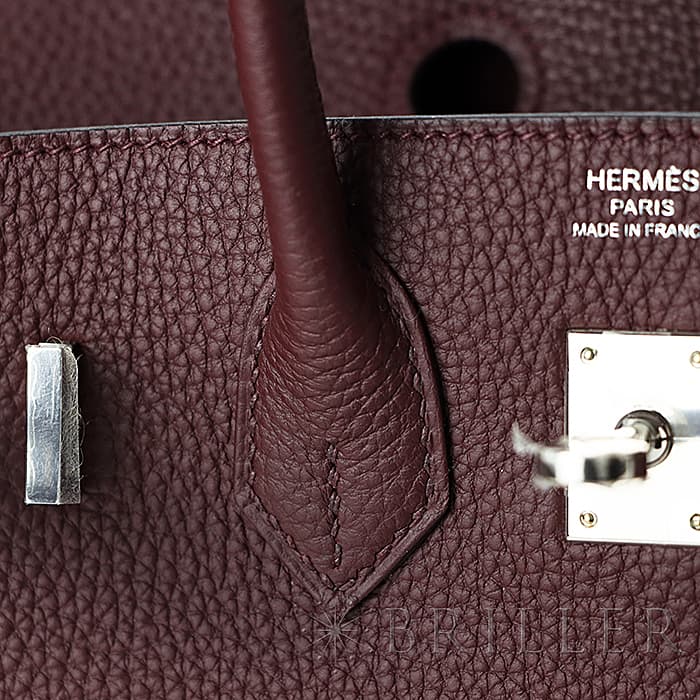 HERMES エルメス バーキン 25 トゴ ボルドー シルバー金具 23