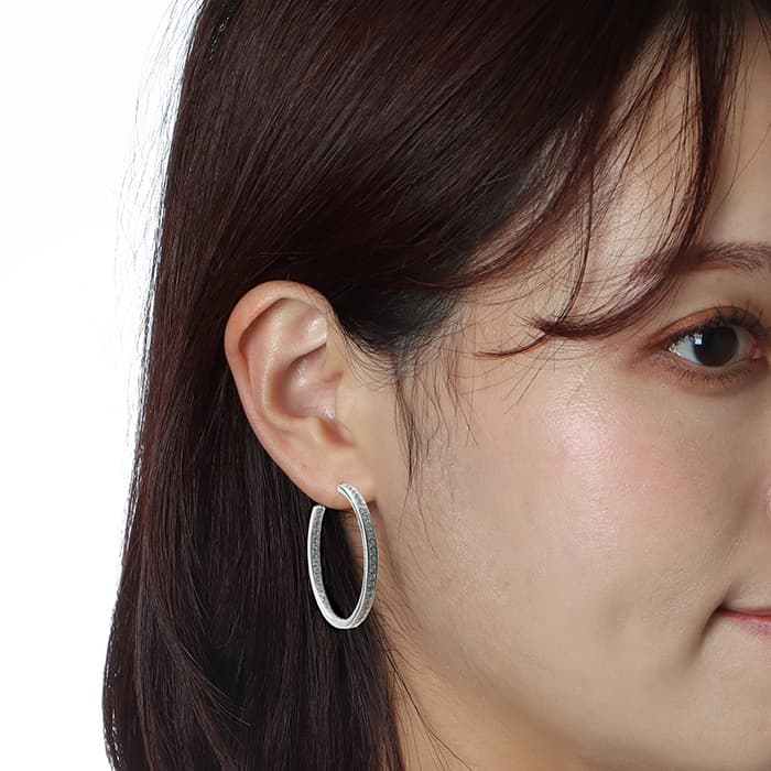 CARTIER カルティエ クラシック フープ ピアス ホワイトゴールド ダイヤモンド 14