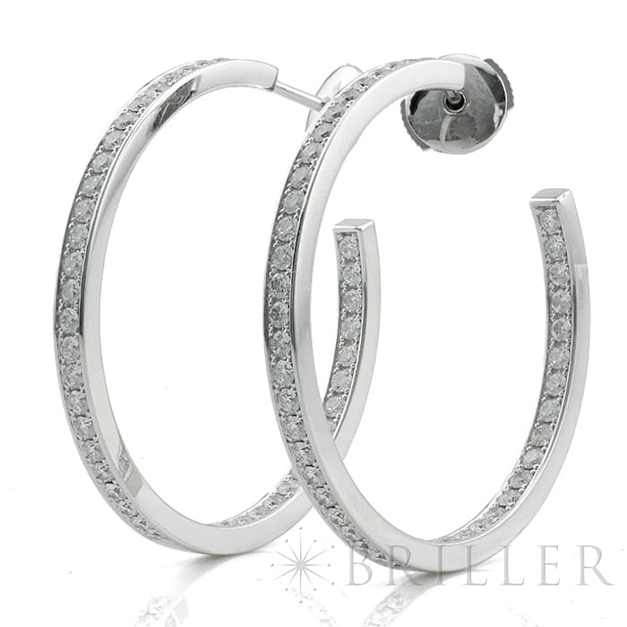 CARTIER カルティエ クラシック フープ ピアス ホワイトゴールド ダイヤモンド 3