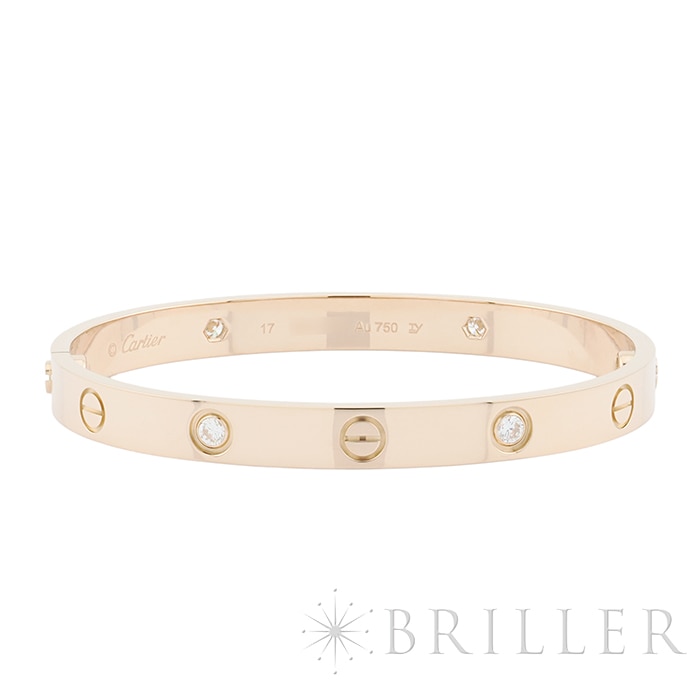 CARTIER カルティエ ラブ ブレスレット クラシックモデル 17号 4Pダイヤモンド イエローゴールド B6070017 メイン