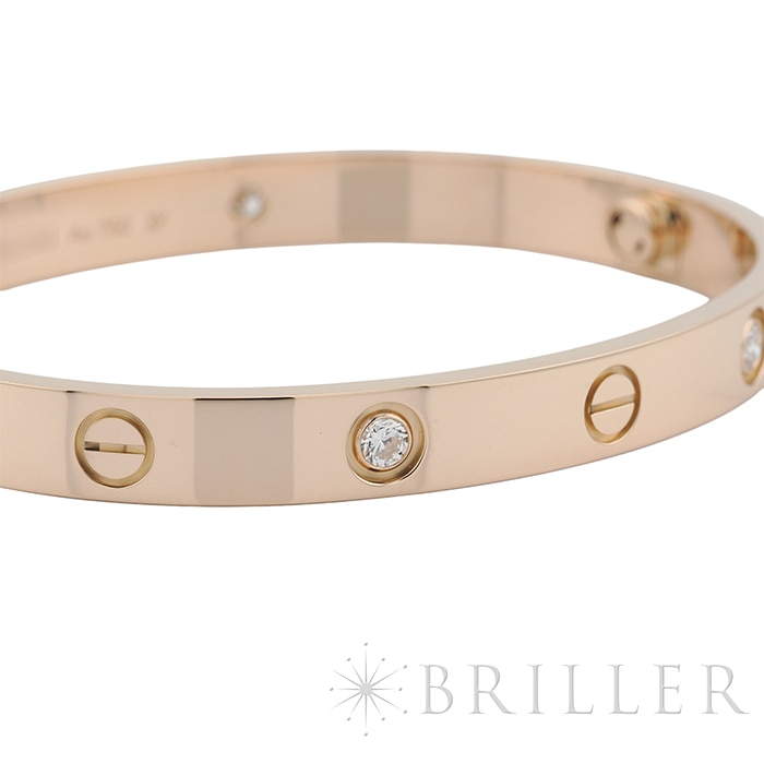 CARTIER カルティエ ラブ ブレスレット クラシックモデル 17号 4Pダイヤモンド イエローゴールド B6070017 4
