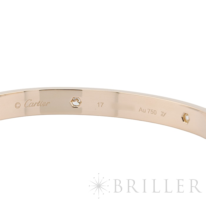 CARTIER カルティエ ラブ ブレスレット クラシックモデル 17号 4Pダイヤモンド イエローゴールド B6070017 5