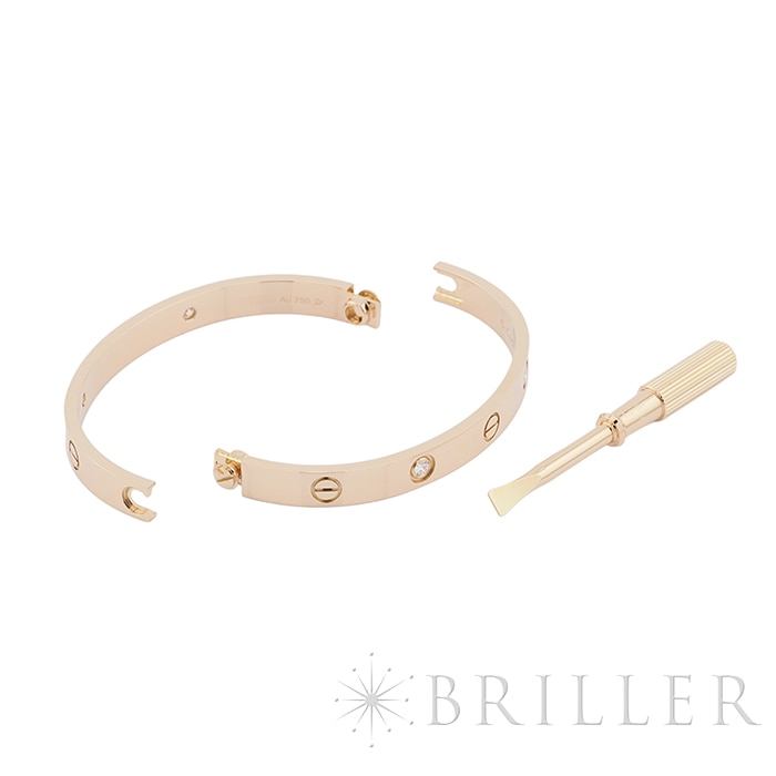 CARTIER カルティエ ラブ ブレスレット クラシックモデル 17号 4Pダイヤモンド イエローゴールド B6070017 6