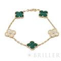 Van Cleef & Arpels ヴァン クリーフ&アーペル アルハンブラ ヴィンテージアルハンブラ ブレスレット 5モチーフ マラカイト ダイヤモンド イエローゴールド VCARO7GQ00 メイン