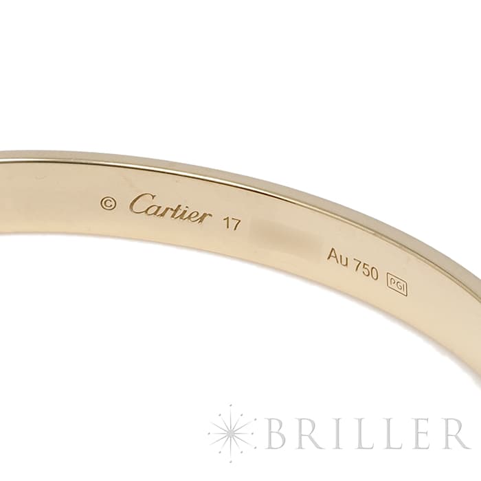 CARTIER カルティエ ラブ ブレスレット オープンバングル イエローゴールド B6032417 17号 5